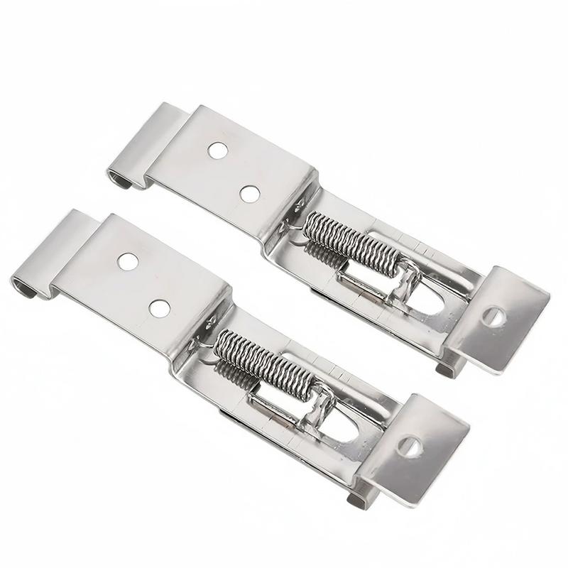 WL 2Pcs Stainless Steel Car Rectangular License Plate Spring Loaded Bracket Cars Frame Holder Clamps Trailer Number Plate Clips #476870 0