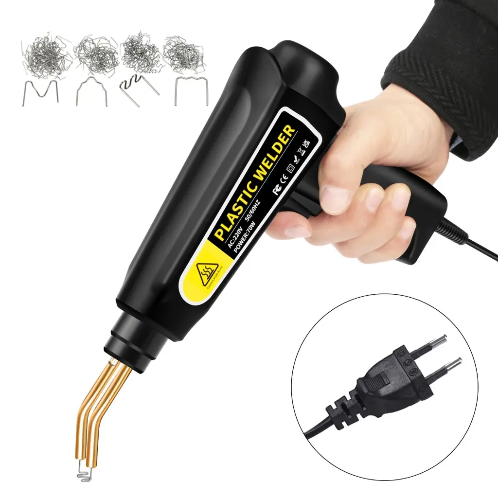 【Ready Stock】 Durable 70W Plastic Welding Kit,Rapid Heating, 4 Shapes/200pcs Hot Staple