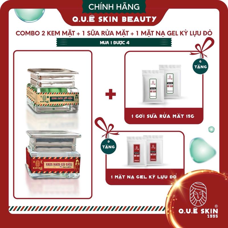 BỘ NÁM FACE ngày & đêm từ bưởi, cam vàng tía tô, gạo vắt THƯƠNG HIỆU Quê Skin TẶNG gói kem kỳ than tre 18g + 1 gói sữa rữa mặt 15g chăm sóc da Skincare cho Tất cả các loại da nam nữ