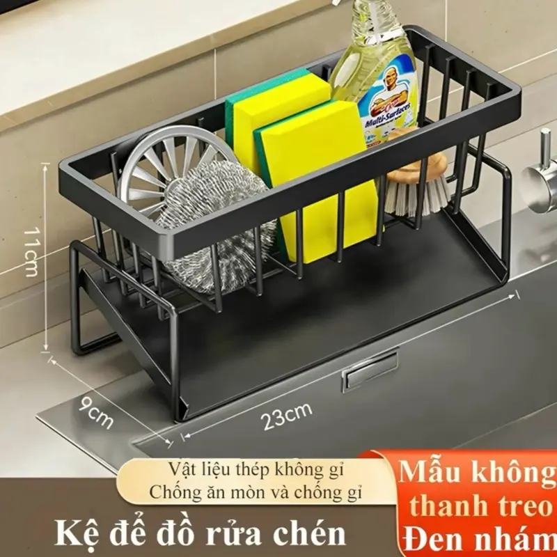 Kệ có khay hứng nước nghiêng, kệ đựng đồ rửa chén bát tiện lợi