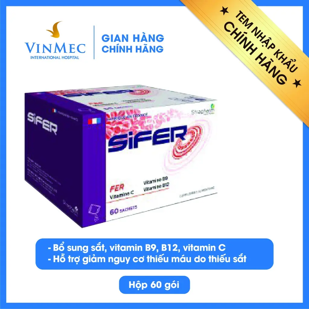 SIFER (Có mã QR) - Sắt hữu cơ dạng bột nhập khẩu Pháp chính hãng hương cam chanh không tanh
