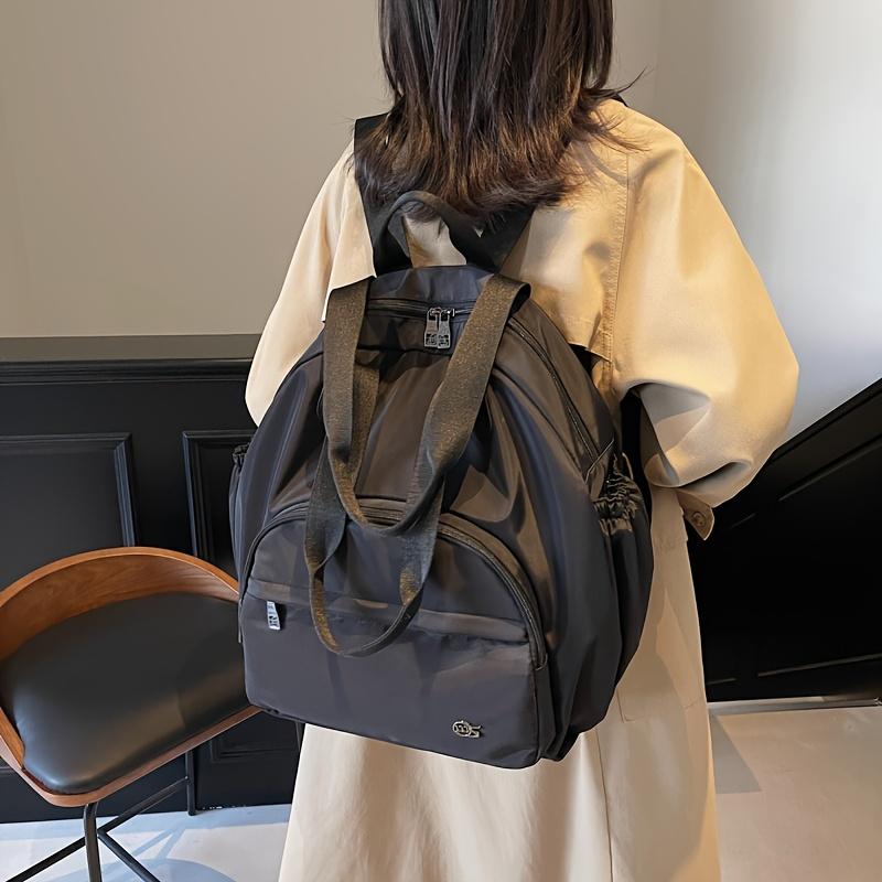 Product Introduction of Large Capacity Commuting Travel Shoulder Bag Fashionable Versatile Backpack Parent Bag Women's Casual Bag Oxford Cloth Handbag Adjustable Strap Zipper Closure 3