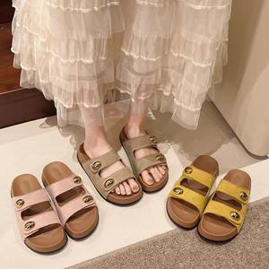 Dép Đi Trong Nhà Một Mảnh Phong Cách Pháp, Đế Dày Tăng Chiều Cao, Dành Cho Mùa Hè Của Phụ Nữ, Có Thể Mặc Ngoài Trời, Boken