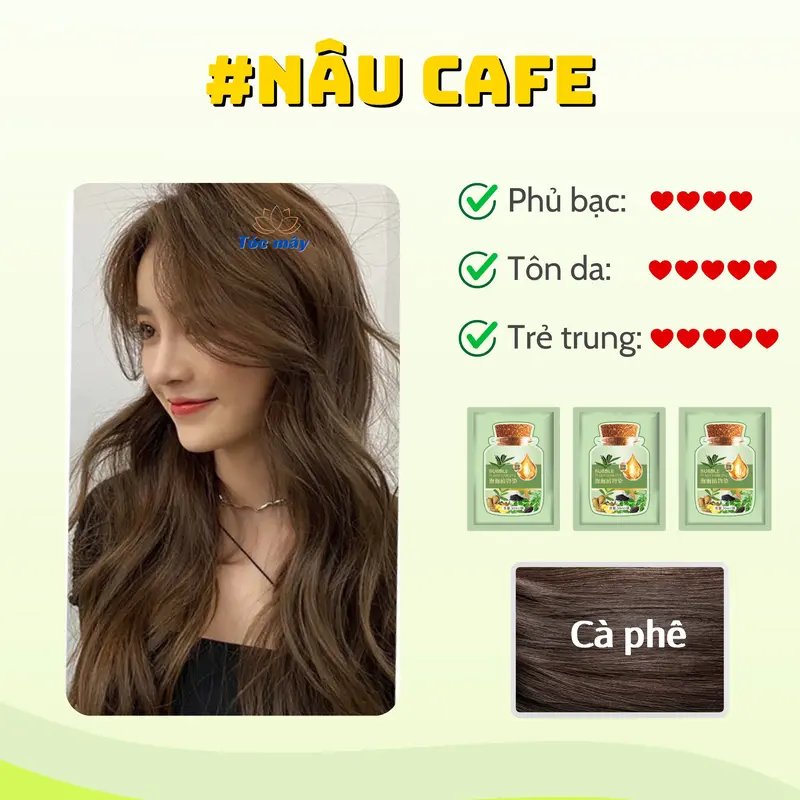 [Combo 40 gói (không hộp)]  Dầu gội nhuộm tóc phụ bạc tặng kèm đầy đủ chụp tai, chụp đầu, găng tay, choàng vai tránh vây bẩn bởi thuốc nhuộm 4
