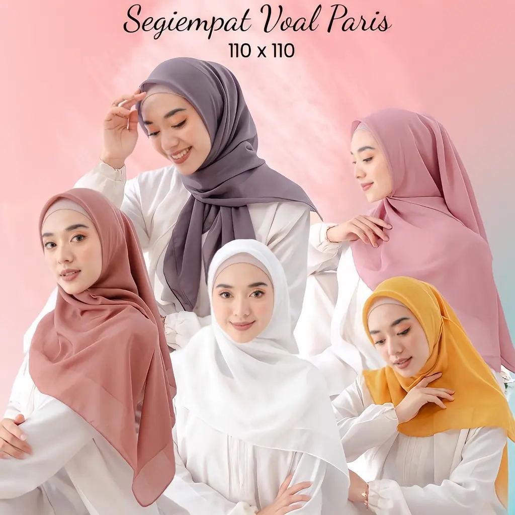 Hijab Segiempat Paris Premium Anti Letoy Jahit Tepi
