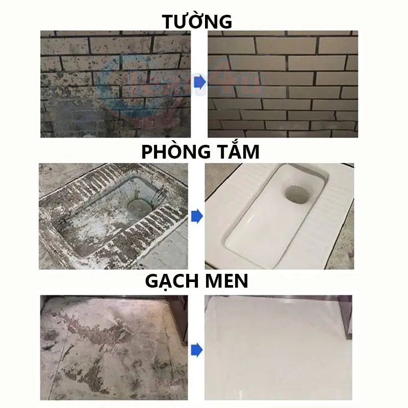 Chất Tẩy Xi Măng Tẩy Gạch Men 2500ml tặng pad chà Bình Xịt Nước 5