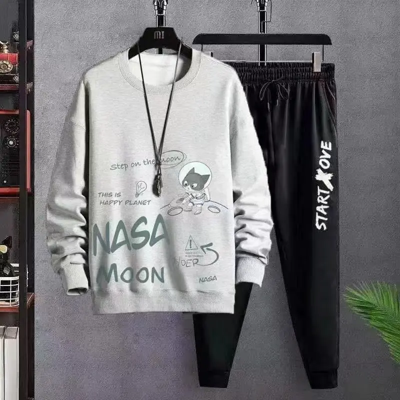 Bộ Đồ Áo Len Cổ Tròn Nam, Hàng Mới Về Mùa Thu, Bộ Đồ Hai Mảnh Thường Ngày Dễ Phối Đồ Thích Hợp Cho Học Sinh Trẻ Trung, Bao Gồm Áo Vest, [Bộ Đôi / Một Mảnh] 1