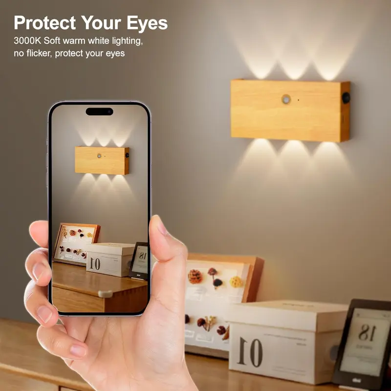LED Magnetic Wall Lamp, USB Rechargeable Reading Wall Lamp, Adjustable Light Wall Lamp for Home Living Room Bedroom 7