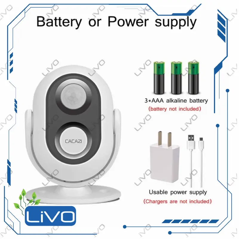 Sensor Gerak Tamu Wireless CACAZI V037 Doorbell Infrared Motion Detector 2