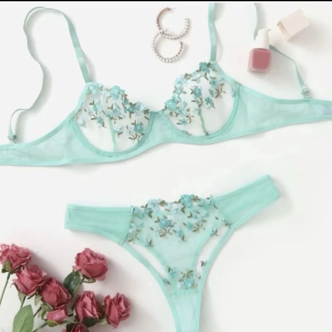 Bra Set Sexy Transparant 21116 Bunga