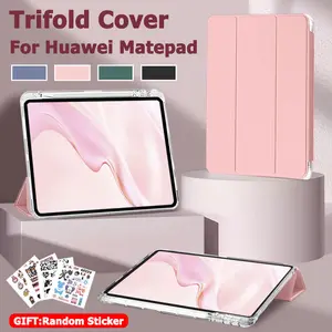 Silicone Case For Huawei Matepad 11.5S/SE11/11.5/Air11.5 Protective Cover Transparent Matte Back Shell Magnet Auto Wake Cover For Matepad 11/Pro 12.2/Pro 13.2 Casing