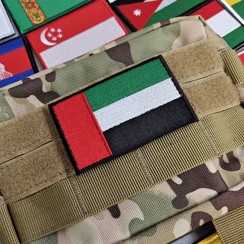 Multicultural Asian Embroidered Patches - Reusable Hook & Loop Fabric Badges for Tactical Backpack, Military Velcro Morale Flags with Iron-On Backing, Custom National Symbol Cloth Emblems