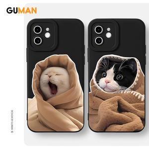 GUMAN Soft Silicone Matching Couple Set Cute Funny Shockproof Phone Case Compatible for iPhone Case 16 15 14 13 12 11 Pro Max SE 2020 X XR XS 8 7 ip 6S 6 Plus Casing XYB1699
