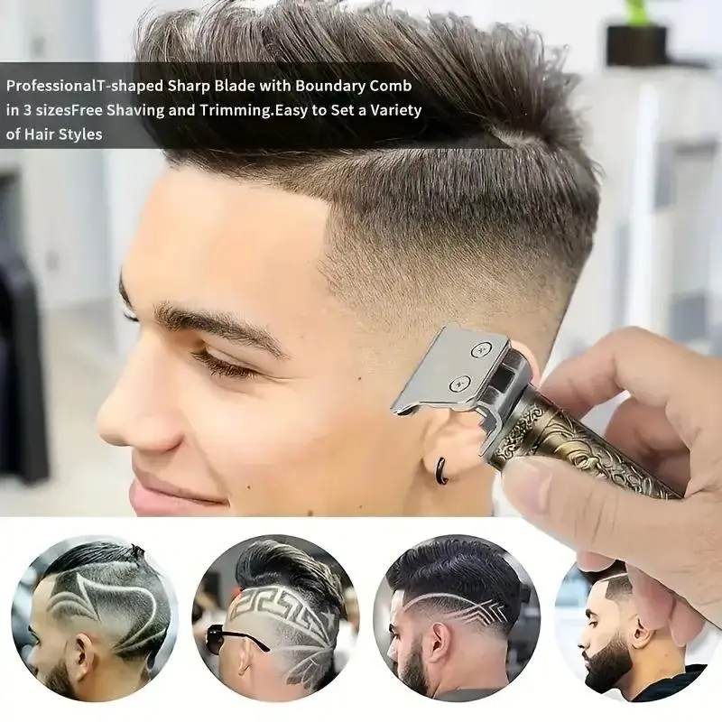 Rechargeable Hair Clipper, 1 Set Portable Electric Hair Clipper for Barber, Beard Trimmer, Professional Comfort Hair Trimmer for Men, Holiday Gift for Him, Guard Clipper 6