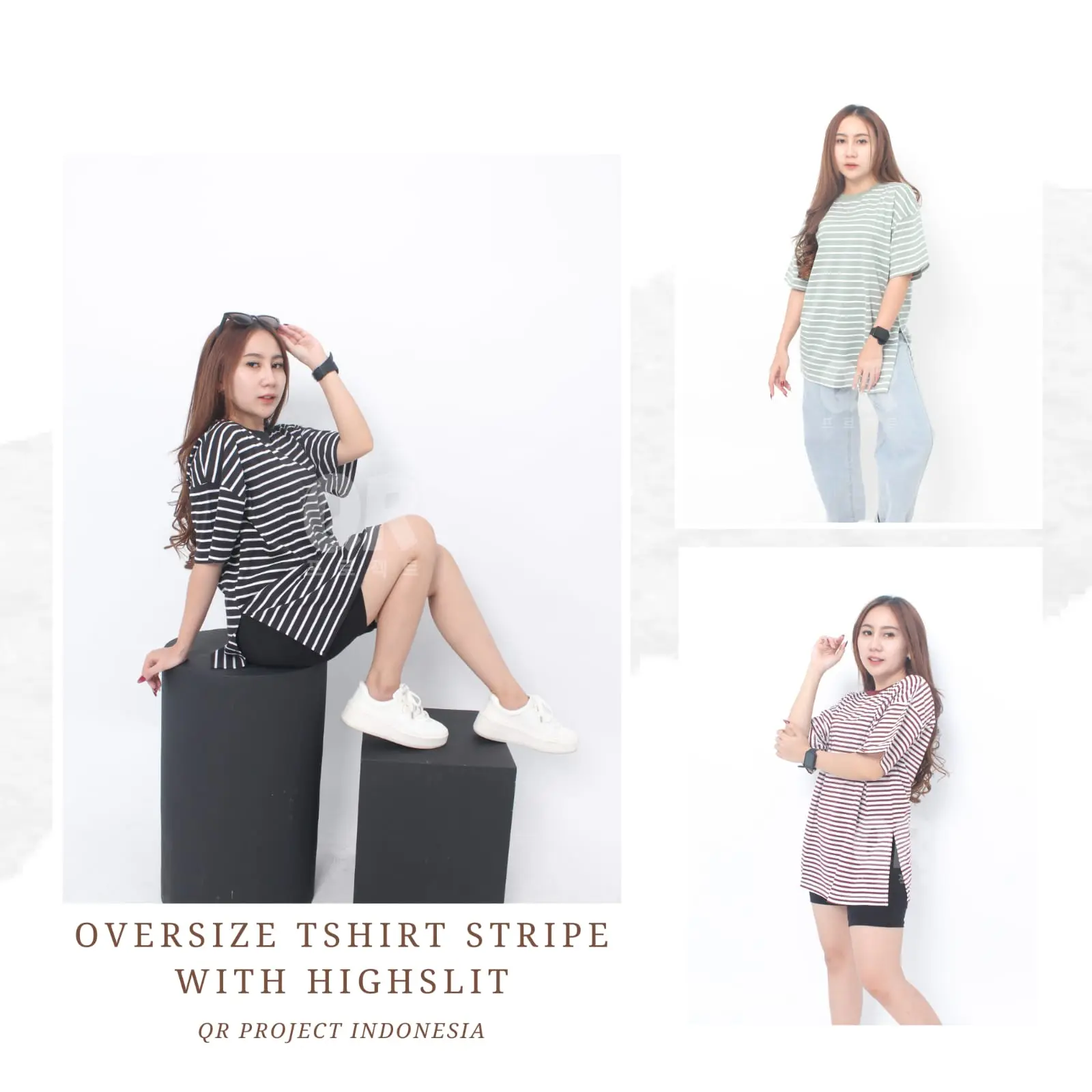 QR PROJECT ID - KAOS OVERSIZE STRIPE WITH HIGH SLIT