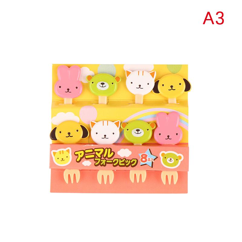 Product Introduction of 6/8Pcs Kids Fruit Picks Ndle Stick Toothpicks Mini Creative Fruit Cake Dessert Food Forks Lunch Box Decor Bento Accessories 32