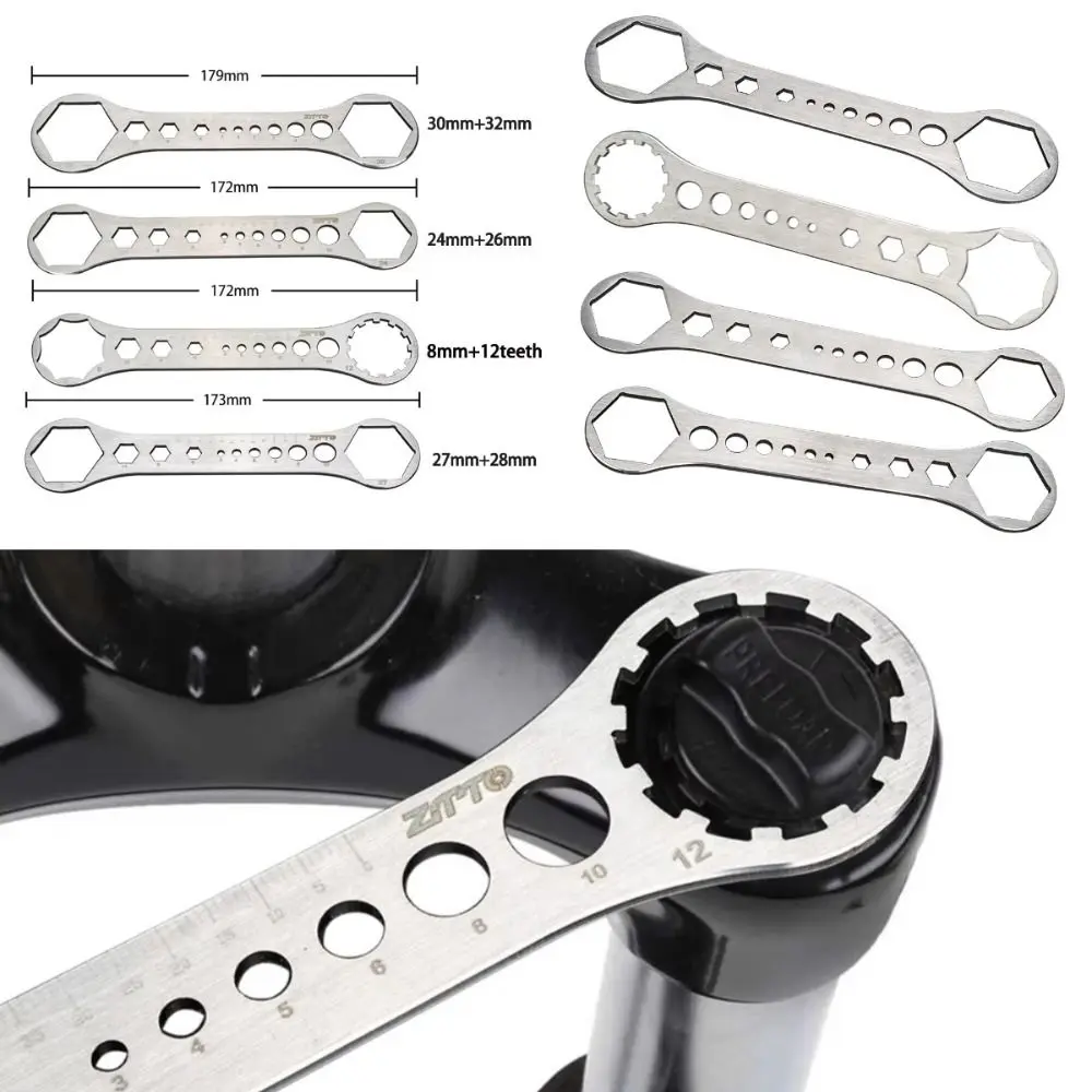 New Stainless Steel Bicycle Fork Wrench Cycling Accessories Disassembly Front Fork Removal Detach Durable Front Fork Shoulder Cap Repair Tool