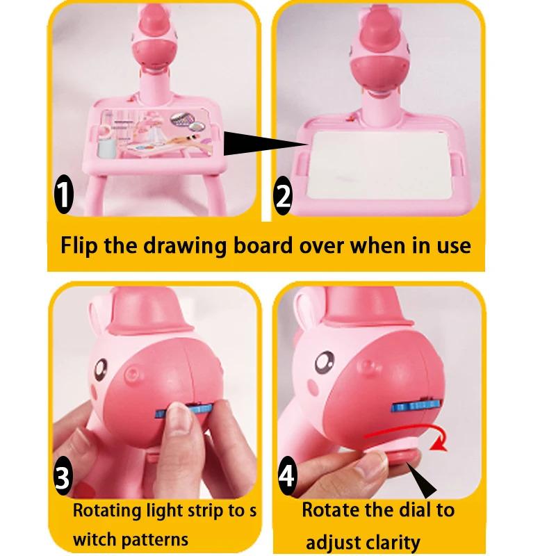 Product Introduction of LED Projector Painting Table Toy Painting Table Set Educational Board Learning Tools Painting Toys 6
