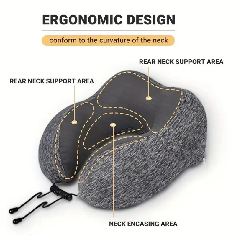 Neck pillow Bantal Leher Dewasa Bantal Leher Mobil Foldable U-Hooded Kupluk Bantal Leher Dewasa 2in1 6