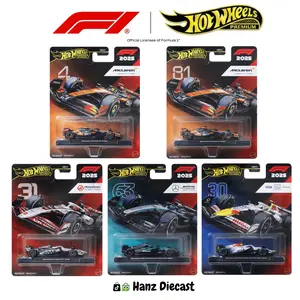 Hot Wheels Premium F1 2025 Petronas George Russell Lewis Hamilton McLaren Visa Cash App RB Liam Lawson Kick Sauber Williams Racing Oscar Piastri Londo Norris Oracle Redbull Racing RB20 MoneyGram Haas MoneyGram BWT Alpine Max Verstappen Formula 1 2024