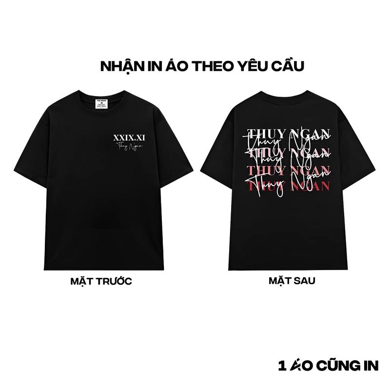 [NHẬN IN ÁO THEO YÊU CẦU] Áo Thun Đôi Oversize Tay Lỡ  Mẫu In Ngày Tháng Năm Sinh Cotton dành cho nam và nữ 2 màu đen và trắng