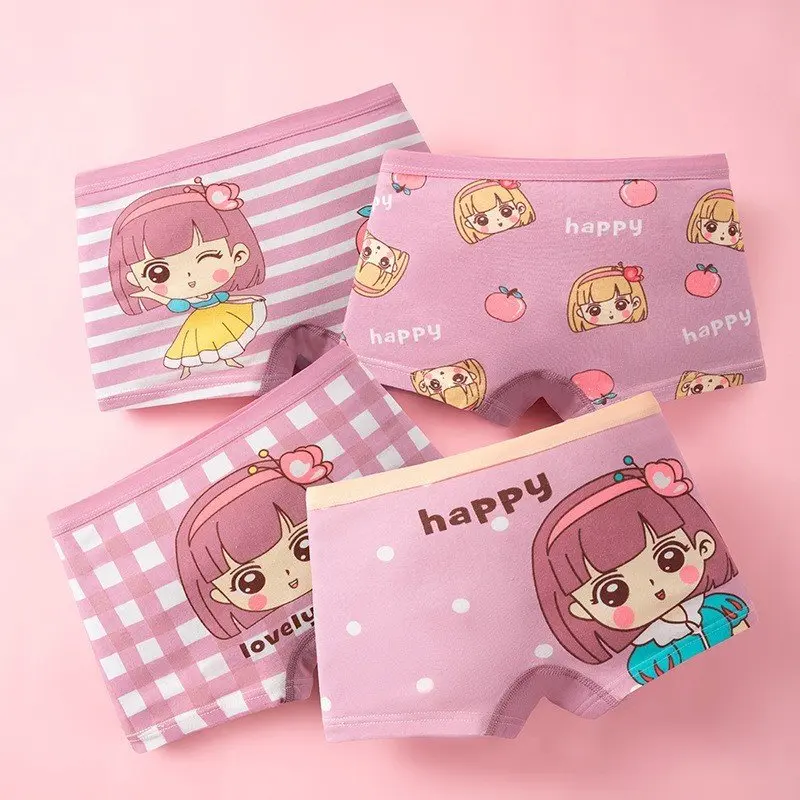 Sét 4 chíp đùi cho trẻ em vải cotton mềm mát dành cho bé gái từ 8-45kg 4