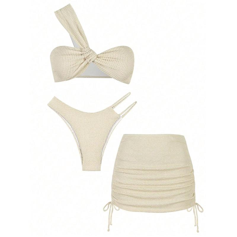 Sexy One Shoulder Bikini Set With Three Pieces In European And American Style Summer 1