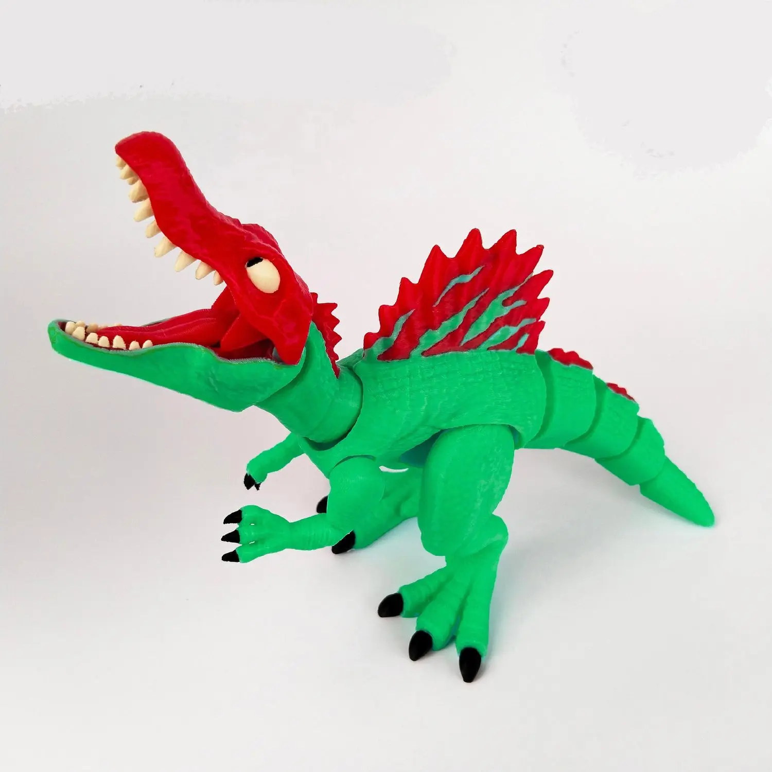 ของเล่นไดโนเสาร์ สไปโนซอรัส 3D พิมพ์ ข้อต่อเคลื่อนย้ายได้ หลากสี ของขวัญเด็ก พิเศษ