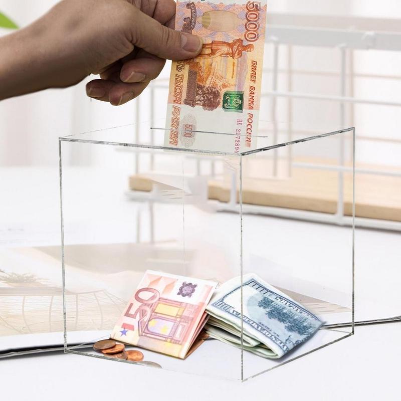 Product Introduction of Acrylic Bank Box Unopenable Clear Bank Popular Boys Girls Money Bank Money Boxes For Adults Glass Unbreakable Money Bank 8
