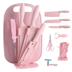 7IN1 Pisau + Talenan Masak Set Bahan Keramik Best Quality Pisau Dapur/Kado Pilihan Pertama/ VS-180