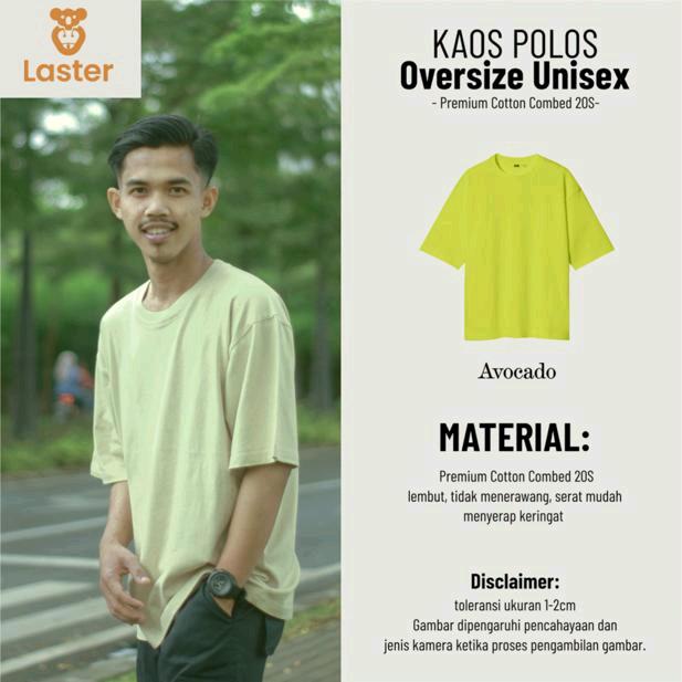 KAOS POLOS OVERSIZE PRIA DAN WANITA COTTON COMBED 20S 7