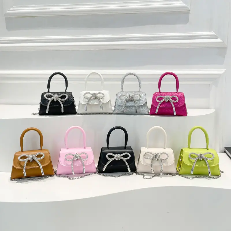 French deli design high-end mini bag 2025 girl bow chain lipstick earphone crossbody bag trendy