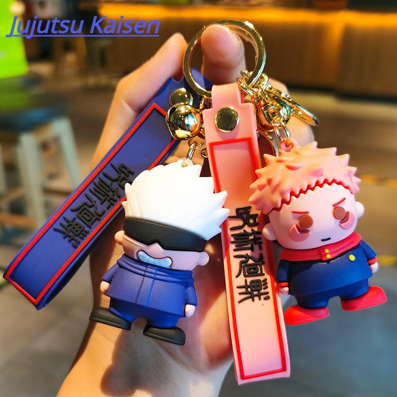 Dây Chuyền Chìa Khóa Silicon, Chủ Đề Jujutsu Kaisen, Mô Hình Satoru Gojo Và Geto Suguru, Móc Chìa Khóa, Móc Khóa Anime, Quà Tặng Cho Bạn Bè Women Nữ 1