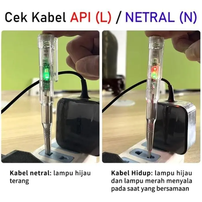 Tespen Testpen Test Pen Tes Pen 2 Dual LED Obeng Tester Arus Listrik 4