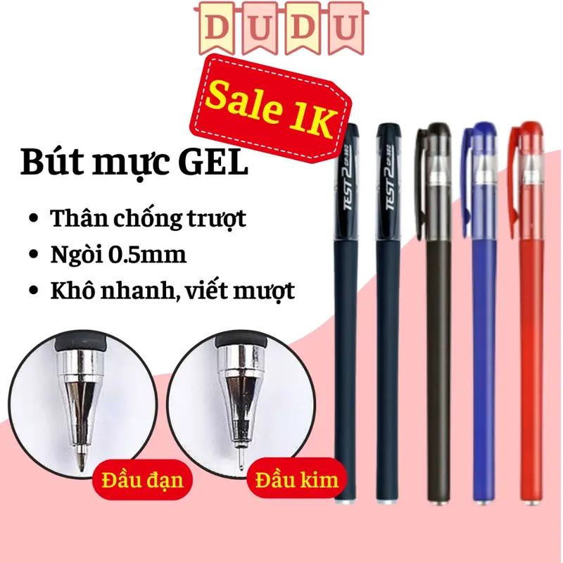 LẺ 1 CHIẾC Bút gel ngòi 0.5mm khô nhanh văn phòng phẩm DUDU viết trơn mực đều