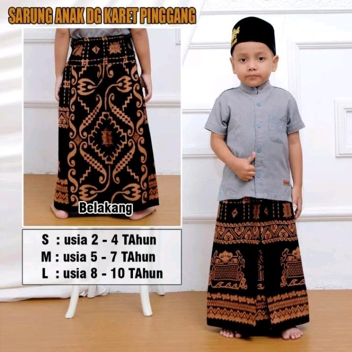 sarung anak instan dengan karet pinggang Muslim Nyaman Katun Kain Motif Batik Pendek Panjang Salur Tangan Pria Koko Baju Dewasa Setelan 5