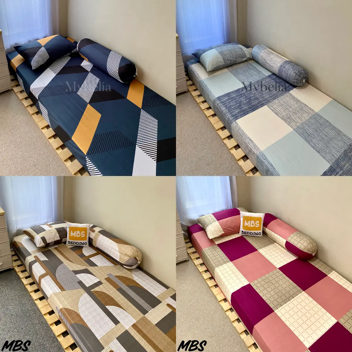 #3 | MYBELIA | MBS | SPREI / BED SHEET / SEPREI DOUBLE KARET AESTHETIC | FREE SARUNG BANTAL & SARUNG GULING