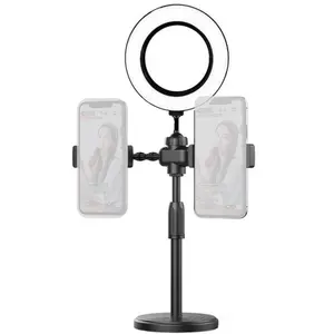 Holder Meja Ringlight 3in1 Lampu 16 Cm Gerobak Acc Holder Stand Lamp Holder Meja 3 In 1 Y216 Youtuber Live Streaming Mua Ring Light Foto Make Up stainless-steel garansi produsen aksesoris selfie