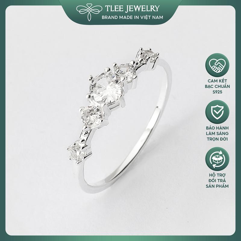 Nhẫn bạc nữ TLEE Snow Princess Fre nạm đá lấp lánh TLEE JEWELRY A0156