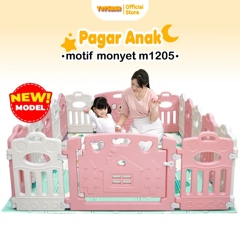 TOYSBAR Pagar Mainan Anak Pagar UK. S/M Motif Monyet  M1205 Bayi 0