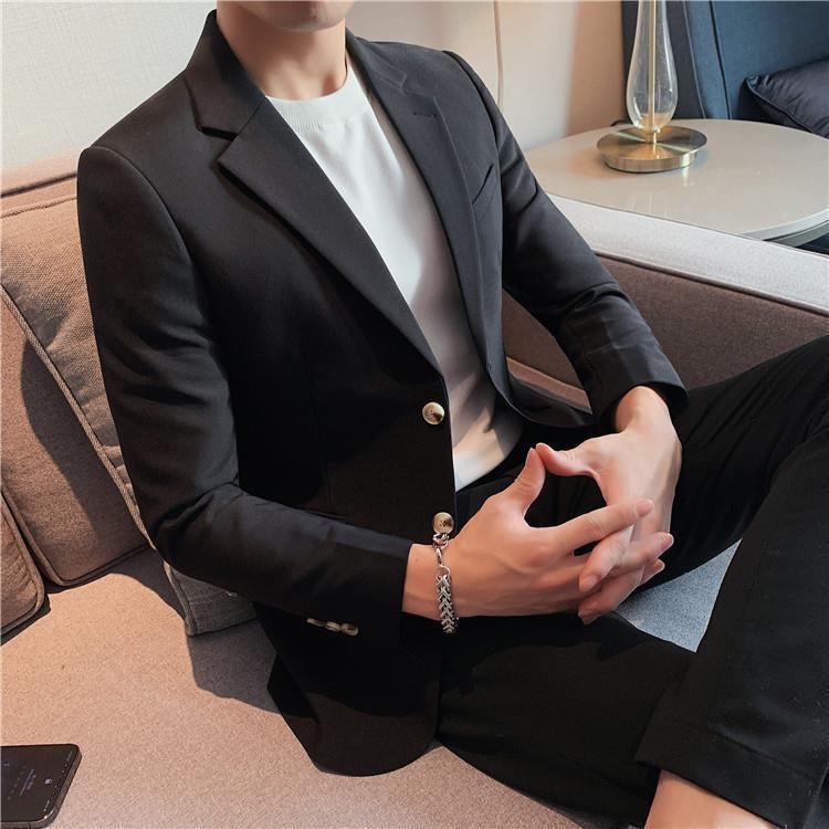 Product Introduction of Slim Fit Men's Blazer Korean Style Ins Trendy Cool High-End Casual Suit Business Formal Hairstylist Jacket Footwear 7