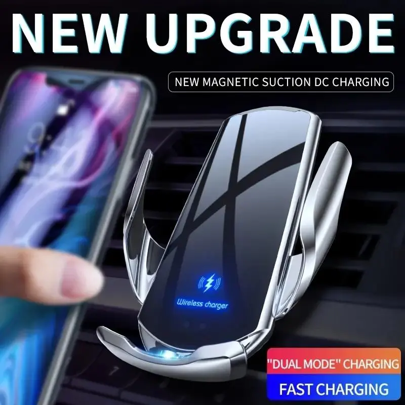 Car Phone Holder, 1 Count Wireless Charging Car Phone Holder Clip for Air Outlet, Rotatable Car Navigation Bracket for Smartphones, Car Accessories 4
