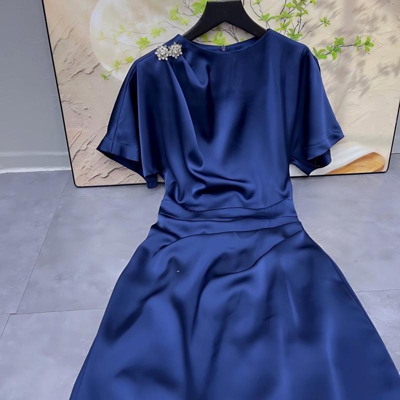 NTT-V32 Váy lụa tay dơi dáng dài kèm tag đá Women Dress Kem Voi 7