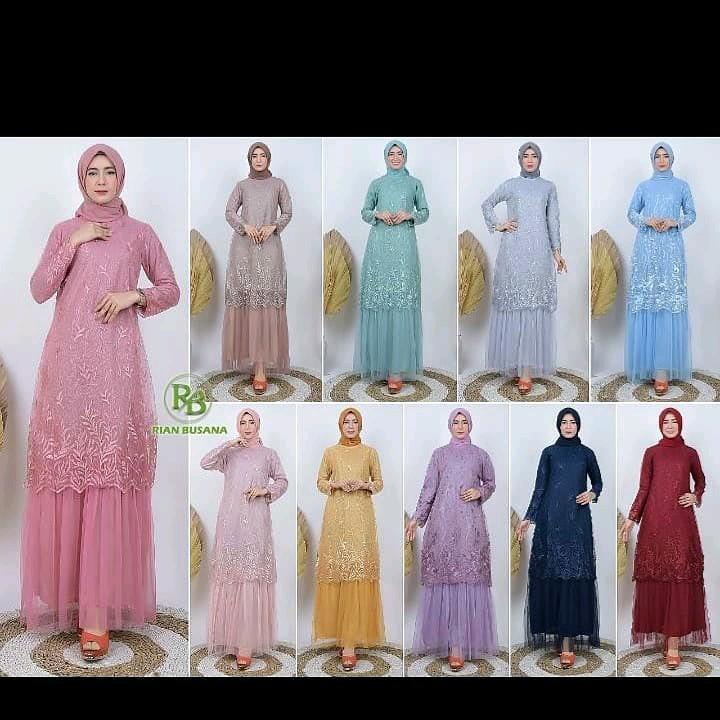 Dress Kombinasi Tile bawah || Gamis tutu 3