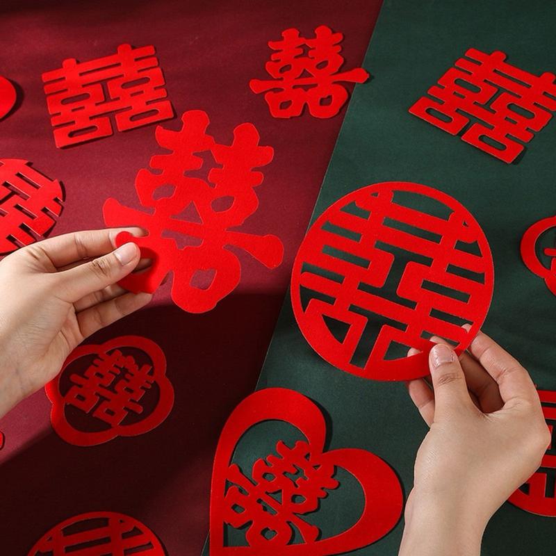 DECAL CHỮ HỶ NHUNG SẴN KEO DÁN TRANG TRÍ MÂM QUẢ LỄ CƯỚI 1