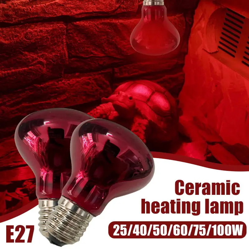 Pet Red Heating Lamp E27 Day Night For Amphibian Snake Lamp Heat Reptile Bulb UV Light 25W 50W 75W 100W AC220-240V