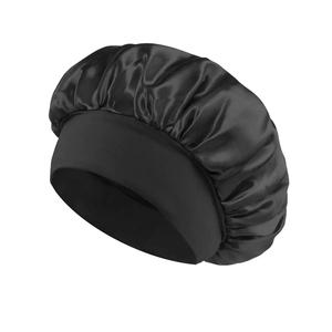 Bonnet para dormir de satén de color sólido, herramienta de estilizado sin calor de satén suave para estilos naturales y cabello rizado, accesorios de moda para el cabello para mujeres y hombres
