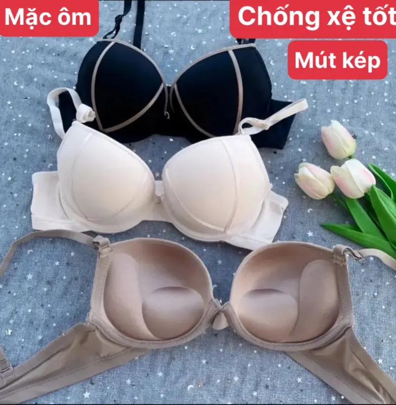 Combo 3 ( hoặc 1) Áo ngực Nữ FASHION Y15 chất đẹp , mặc ôm , quả tròn mút kéo nâng 3,5 cm Cup A dành cho chị em vòng 1 vừa và nhỏ lên phom bao đẹp Women Bra 0