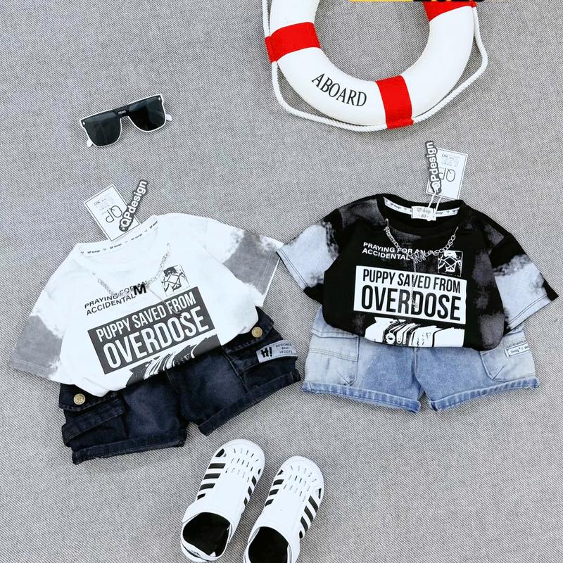 [Shin Kids] Bộ Áo Cotton Phối Loang Quần Jean Dành Cho Bé (8-26kg). Đồ Tết Cho Bé Trai, Đồ Tết Cho Bé, Đồ Bộ cho Bé,Đồ ngủ cho bé