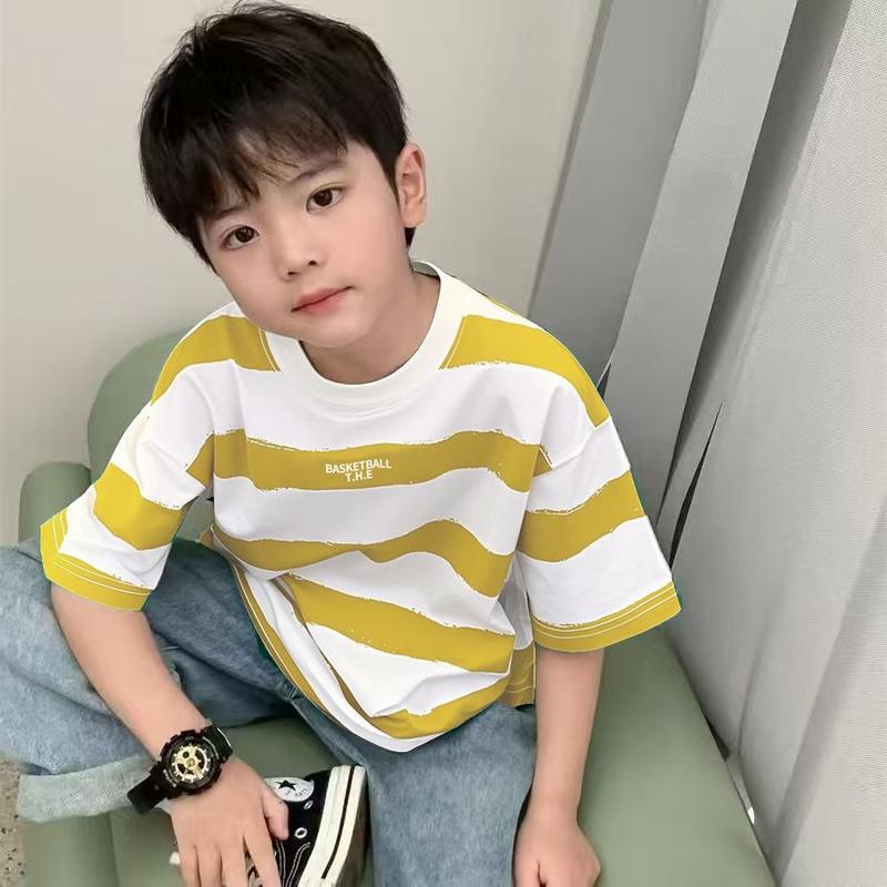 Áo Thun Cotton Nguyên Chất ngắn Tay Cho Trẻ Em, Cho Bé Trai Và Bé Gái, Tay Lửng Mùa Hè, Dáng Rộng Vừa Vặn, Áo Thun Sành Điệu, Cổ Tròn, Thích Hợp Cho Trẻ Lớn, Hàng Mới Về, Năm 2025 4